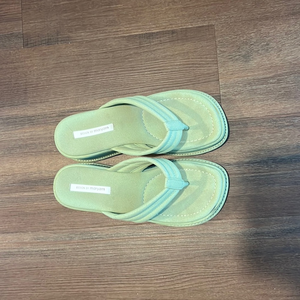 Green Platform Flip Flops By Maryam size 39